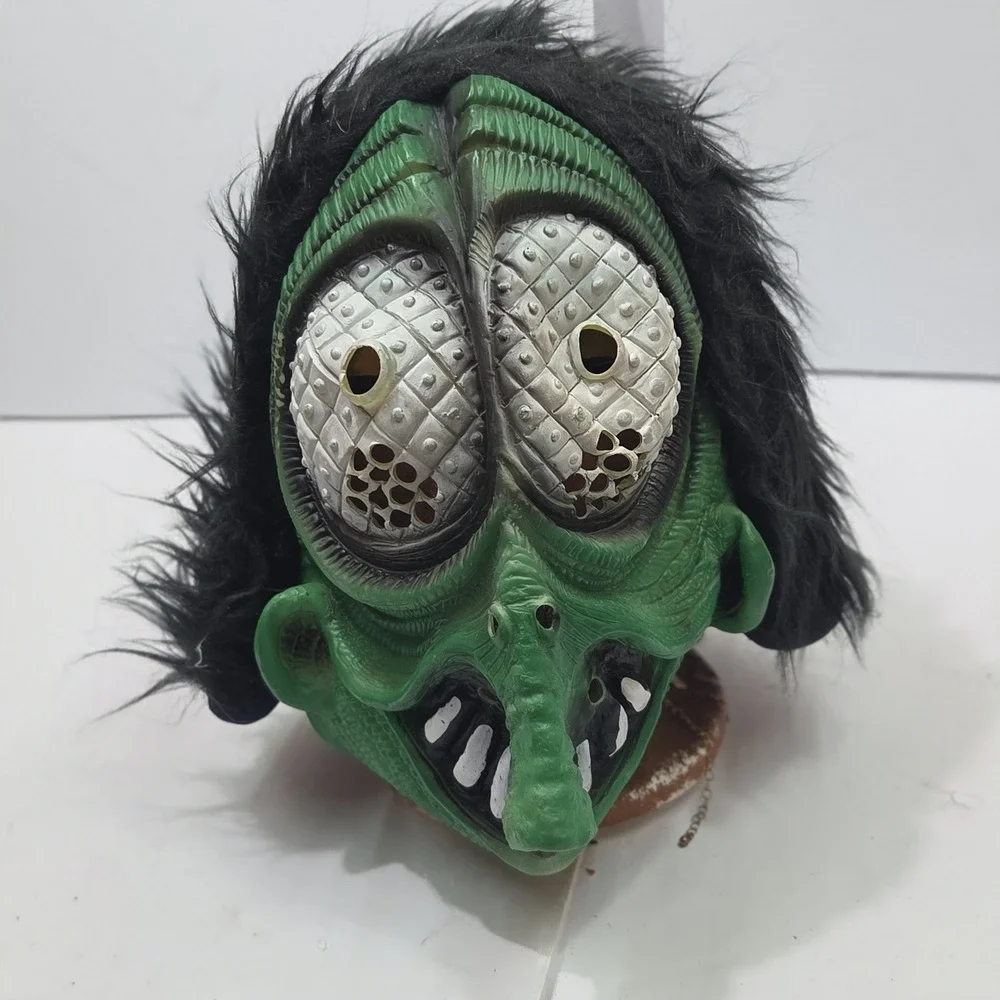 Vintage Fun World Fly Monster Mask Green Latex Bug Insect Halloween Item 9206...